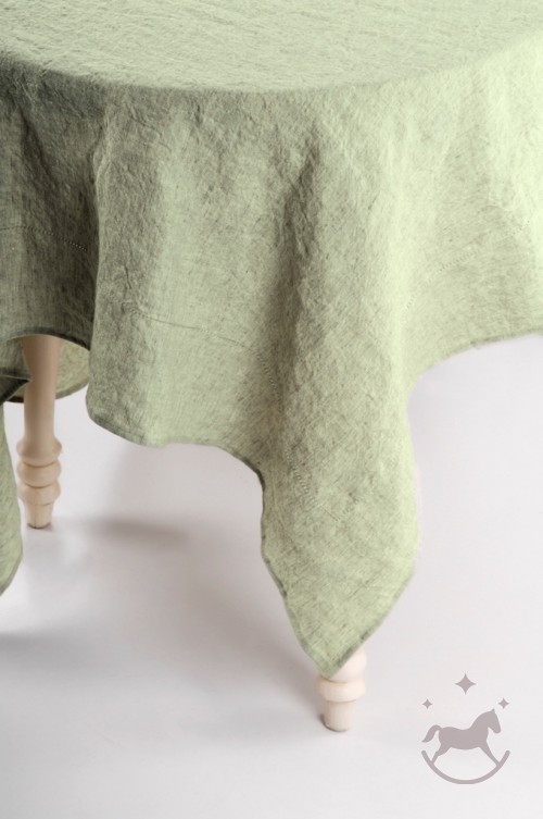 Washed Linen Tablecloth, green