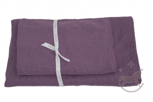 Set of 2 Linen Bath Towels, Purple