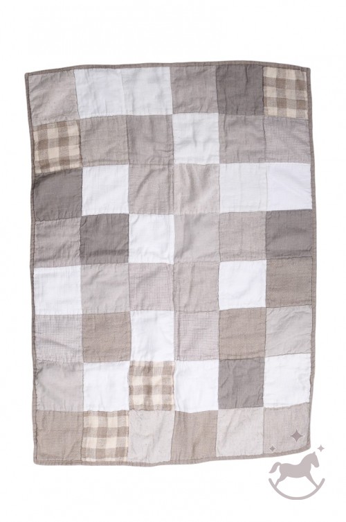 Patched Linen Baby Blanket