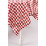 Linen Red Checkered Tablecloth Merry