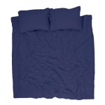 Washed linen bedding, blue