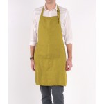 Washed Linen Apron, green