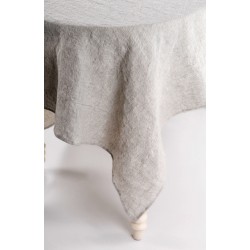Natural linen tablecloth, grey