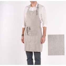 Washed Linen Apron, grey