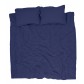 Washed linen bedding, blue